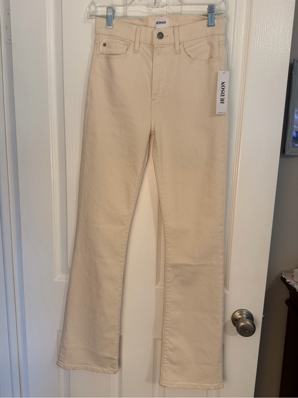 NWT Hudson Jeans Women's Cream Blair High-Rise Bootcut Jeans sz 26
